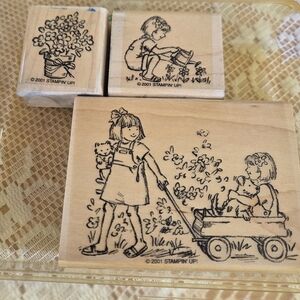 Vintage Stampin' Up! Wooden Design Stamps Lot